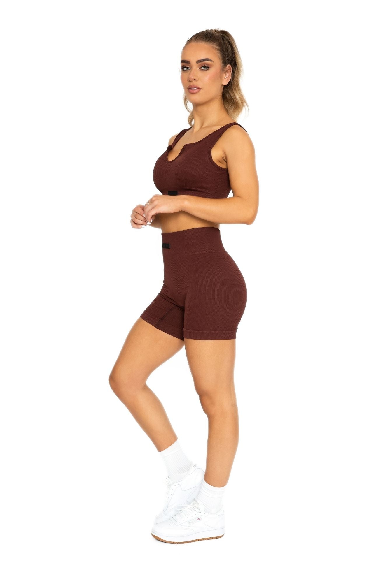 Ribbed Shorts - Chocolate Brown